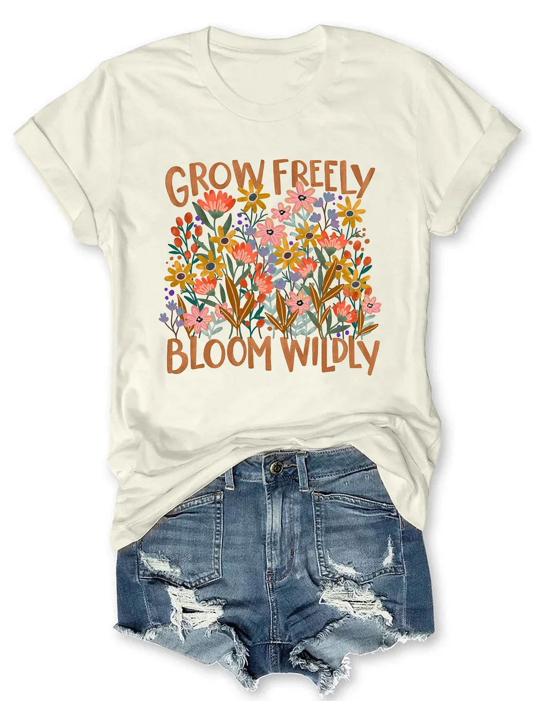 Grow Freely Boho Floral T-shirt