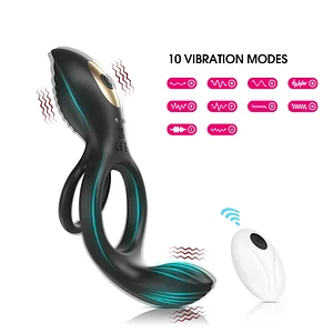 3 In 1 Remote Control Vibrating Cock Ring With 10 Modes