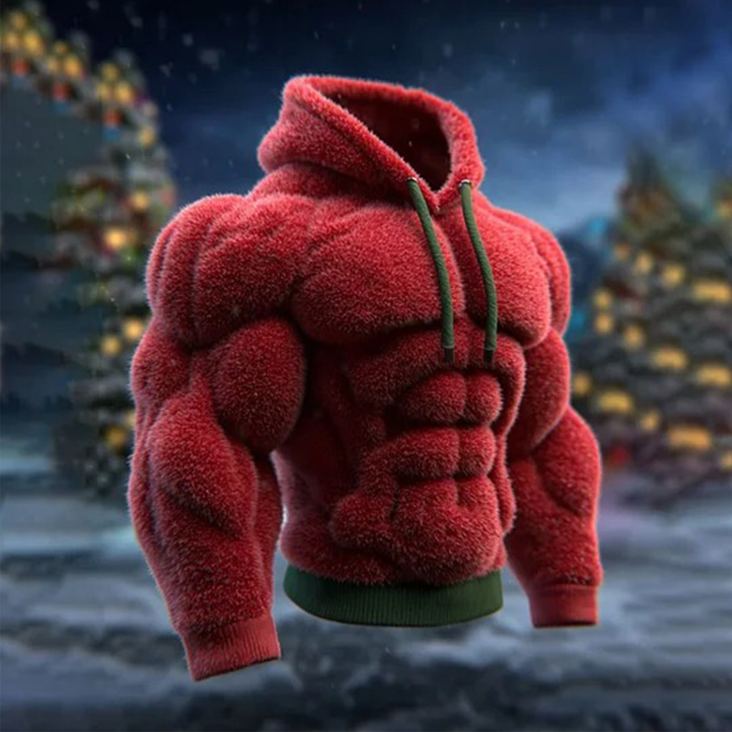  Festive Firefighter Ugly Christmas Sweater Hoodie for Men