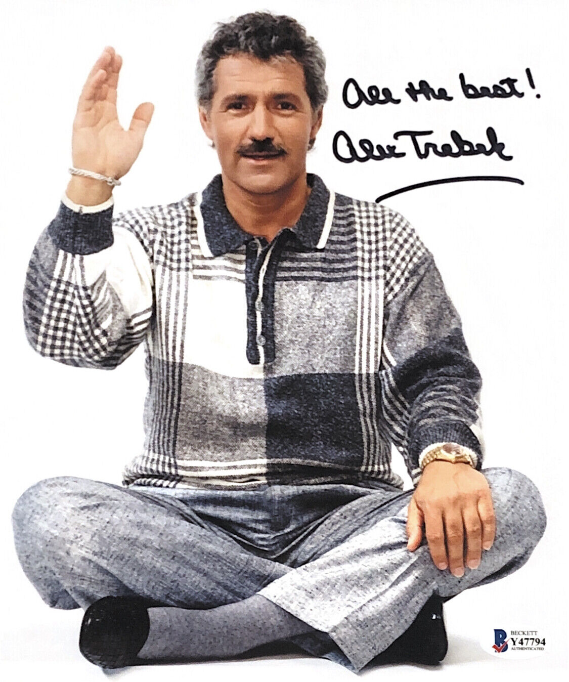 ALEX TREBEK HAND SIGNED AUTOGRAPHED 8X10 Photo Poster painting WITH BECKETT COA MUST SEE RARE 4