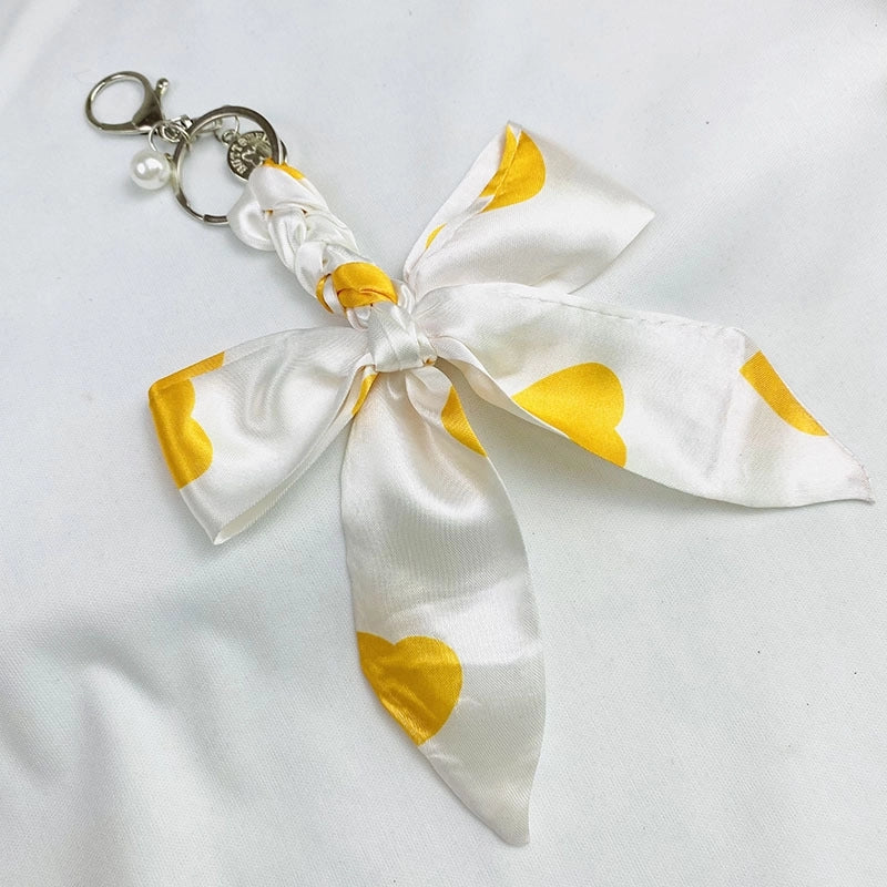 Sweet Minimalist Bow Knot Cloth Metal Unisex Bag Pendant Keychain