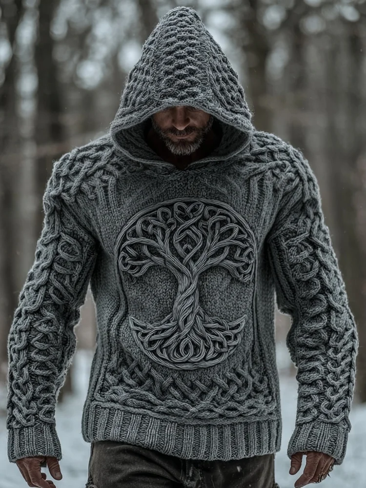 Men's Viking Tree Of Life Celtic Cozy Hooded Sweater