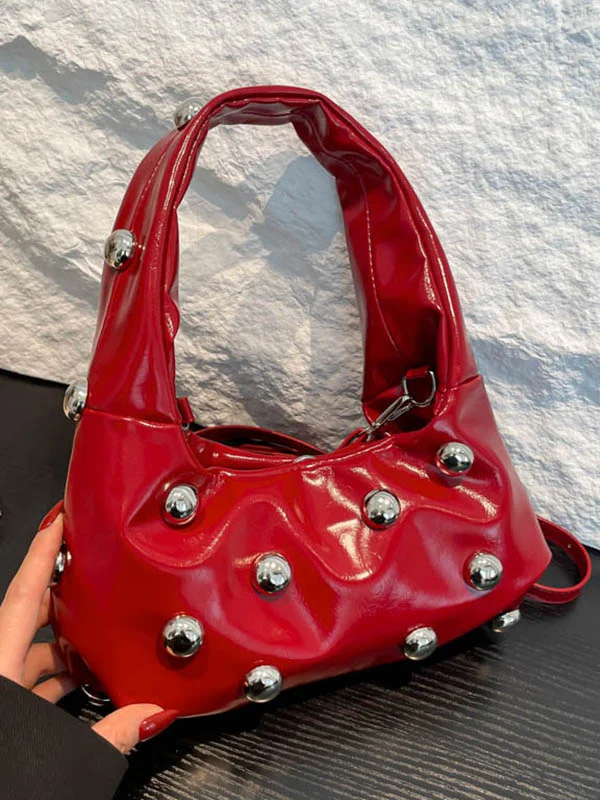 Rivet Geometric Shoulder Bags Handbags