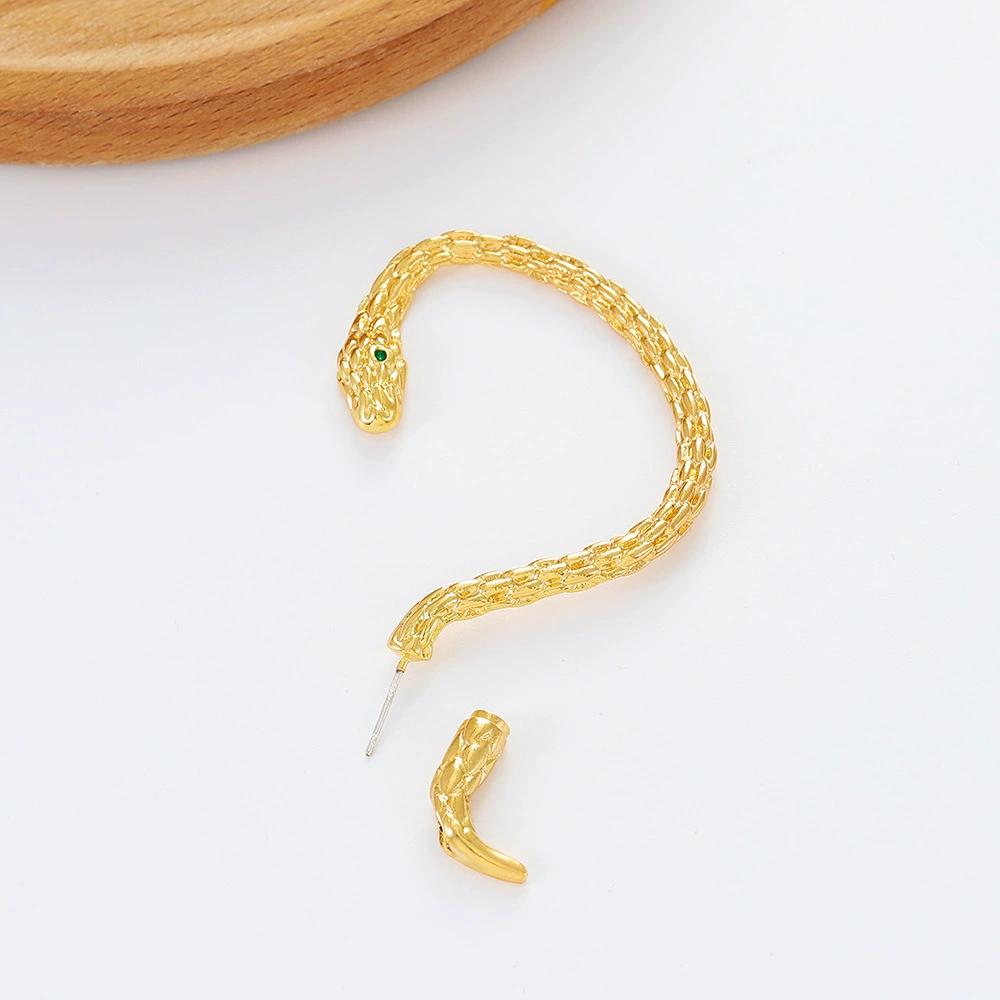 Detachable Snake Earrings with Ear Bone Clips Gold Plated Earrings