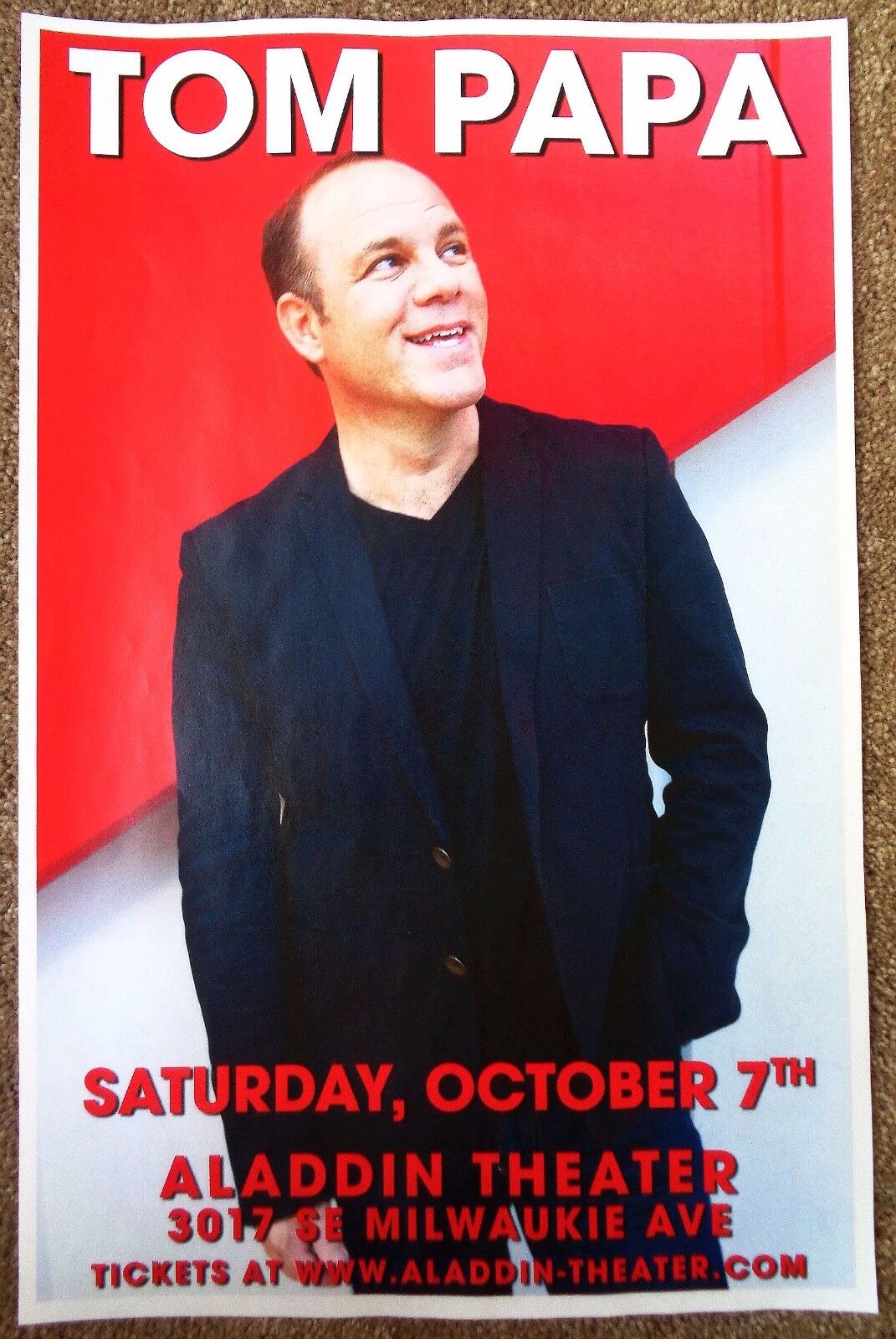 TOM PAPA 2017 Gig POSTER Comedy Portland Oregon