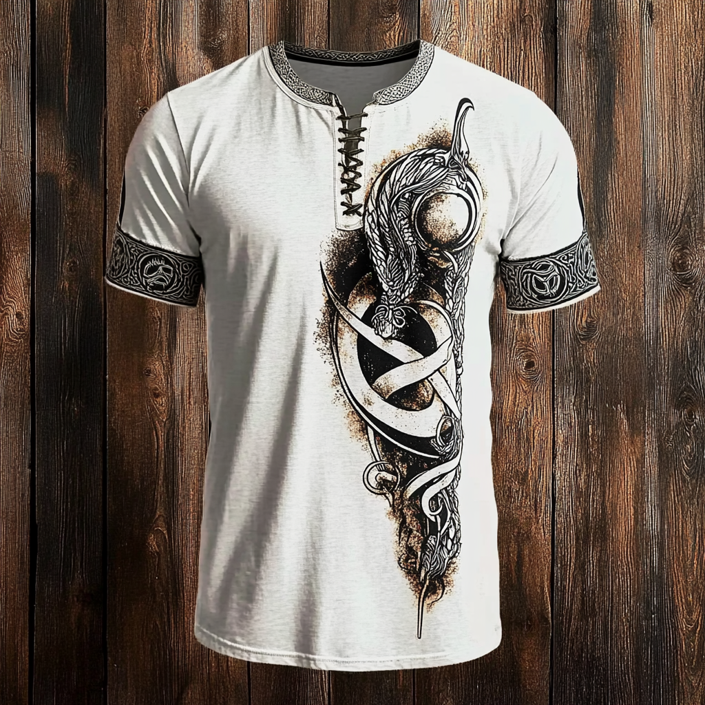 Men's Viking Celtic Midgardsormr Vintage Print T-shirt / Rvogue / Rvogue