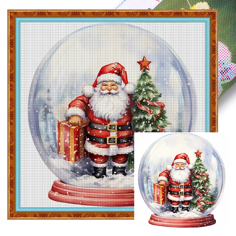 Santa Claus Crystal Ball 11CT (40*40CM) Stamped Cross Stitch gbfke