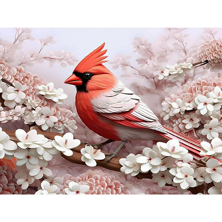 Aesthetic Red Cardinal Bird - 5D Diamond Painting