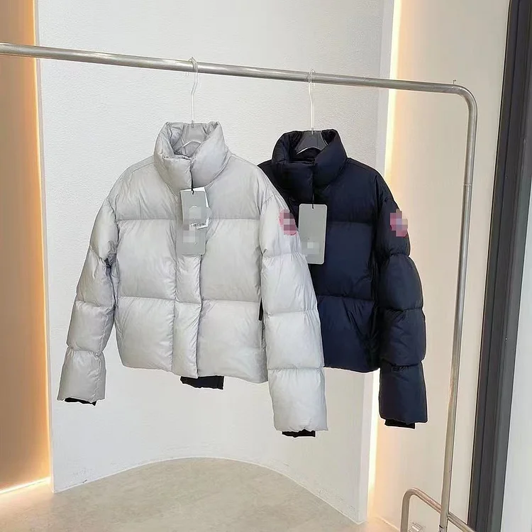 Casual Standing Collar Parka Short Women's Fashion Thickened Jacket Women's Elegant Solid Color Winter Jacket Women