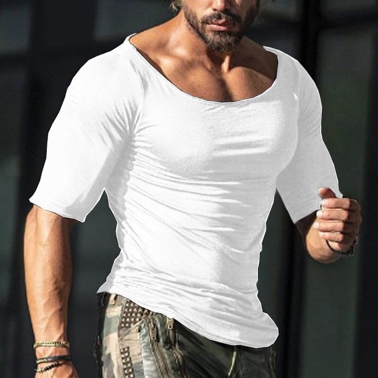 Fashionable Casual Solid Color T-shirt