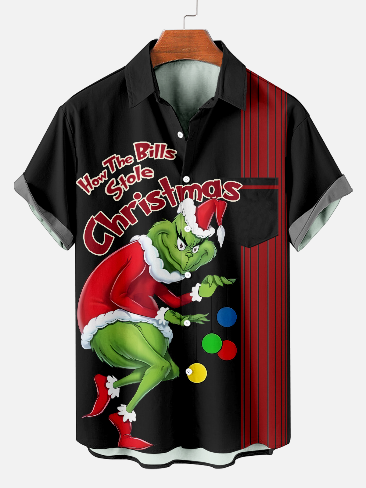 Men's Christmas revisited classic character print shirt PLUSCLOTHESMAN