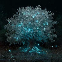 Glowing Silver Tree - Diamond Painting