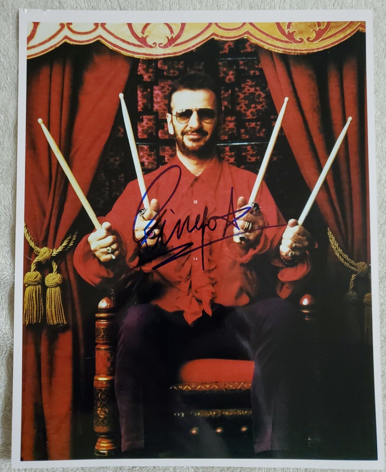 RINGO STARR SIGNED AUTOGRAPHED 8x10 Photo Poster painting BAS BECKETT COA THE BEATLES FAB 4