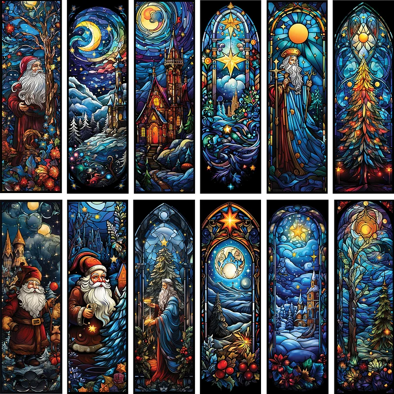 Glass Art-Beauty and the Beast-14CT Stamped Cross Stitch-50*48cm