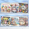 (US Only)6PCS DIY Birthday Wishes Diamond Art Greeting Cards Congratulations Cards & Gift
