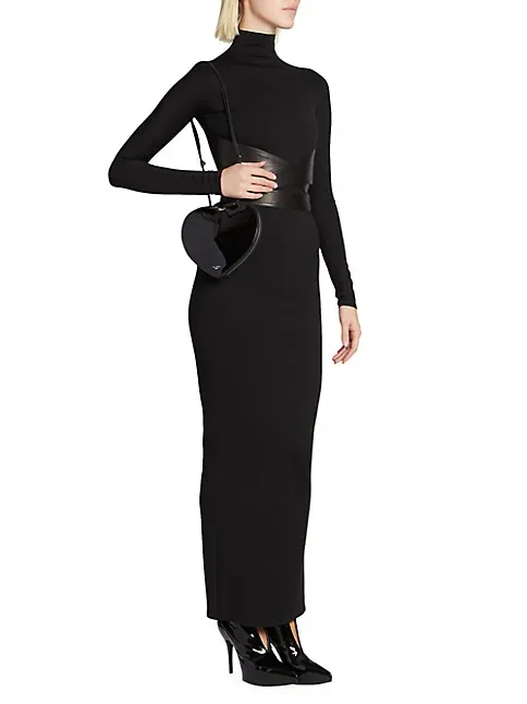 Ala&iuml;a Le Coeur Leather Convertible Shoulder Bag