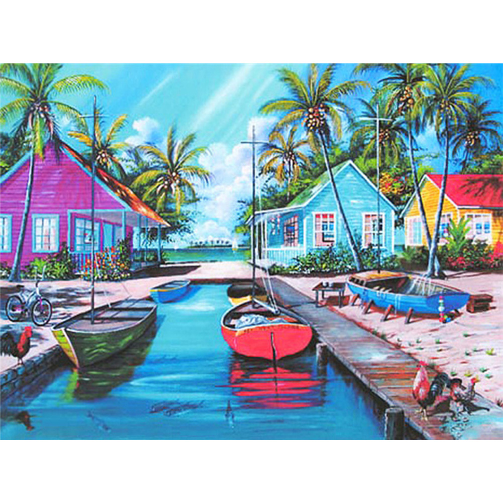 

Seaside Village - Round Drill Diamond Painting - 40*30CM, 501 Original