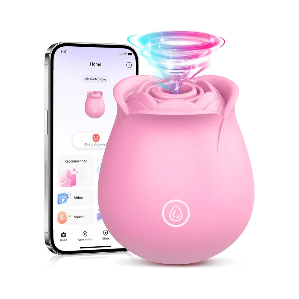 App-Controlled Rose Clitoral Suction Vibrator