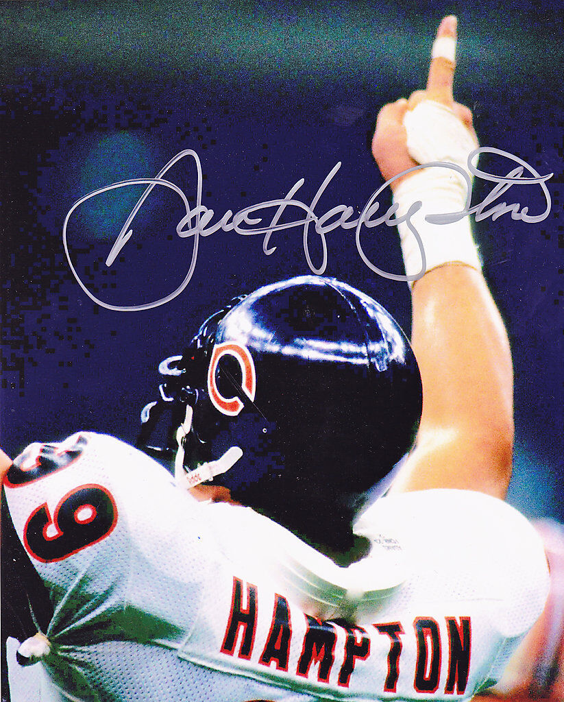 DAN HAMPTON CHICAGO BEARS ACTION SIGNED 8x10