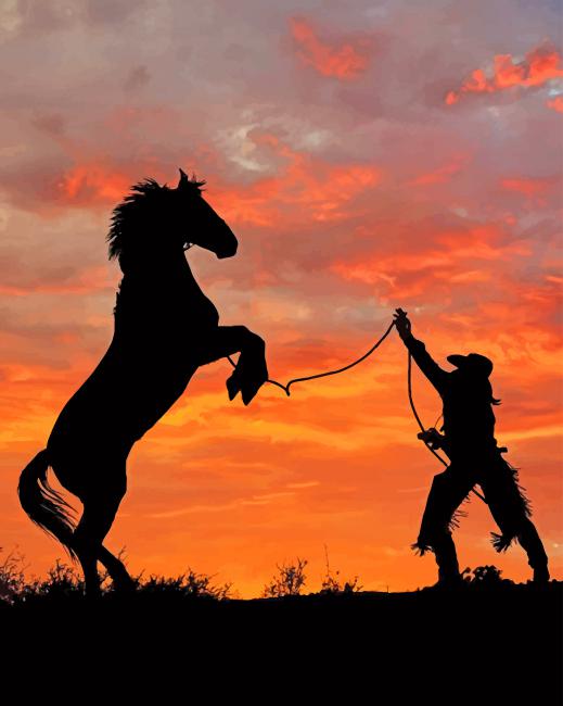 

Cowboy Silhouette – Paint By Numbers - 40*50CM, 501 Original