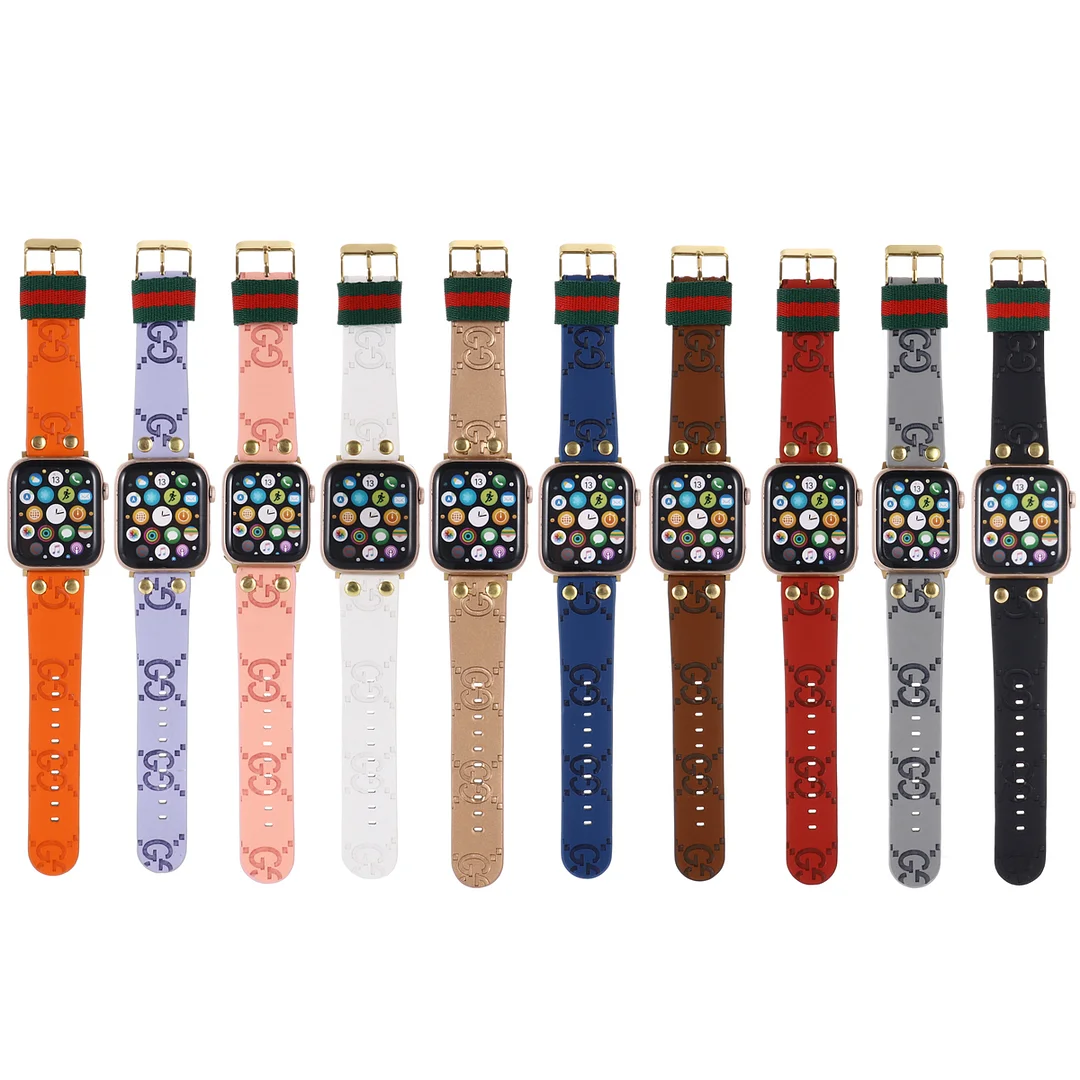 Studded Leather Strap for Apple Watch--[GUCCLV]