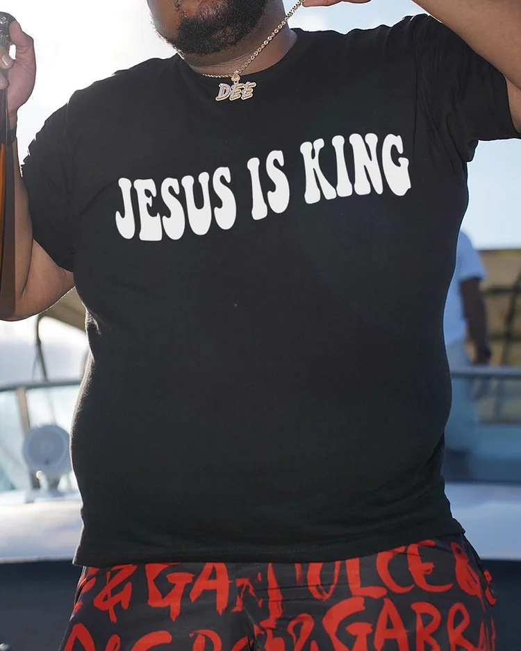Men's Plus Size Jesus Is King T-shirt