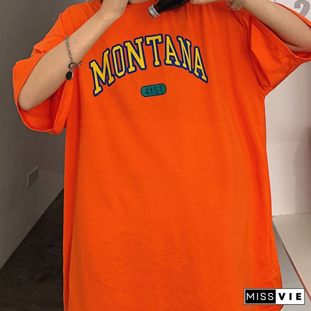 Unisex Retro Letter Oversize T-Shirt