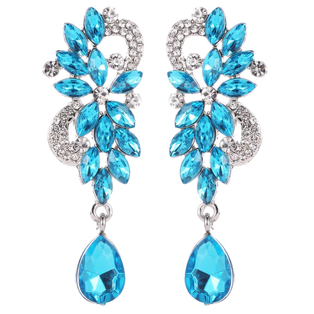 

Glossy Rhinestone Dangle Ear Stud Women Glitter Drop Earrings Jewelry Gift, 501 Original