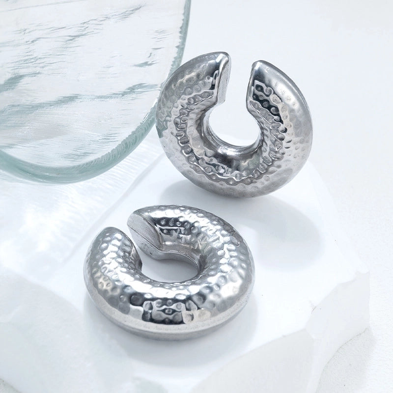 1 Pair Fashion Solid Color Plating 304 Stainless Steel 18K Gold Plated Earrings