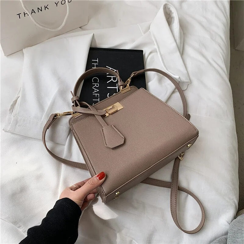 Luxury brand Ladies Tote bag 2021 Fashion New Quality PU Leather Women's Designer Handbag Solid color Shoulder Messenger Bag