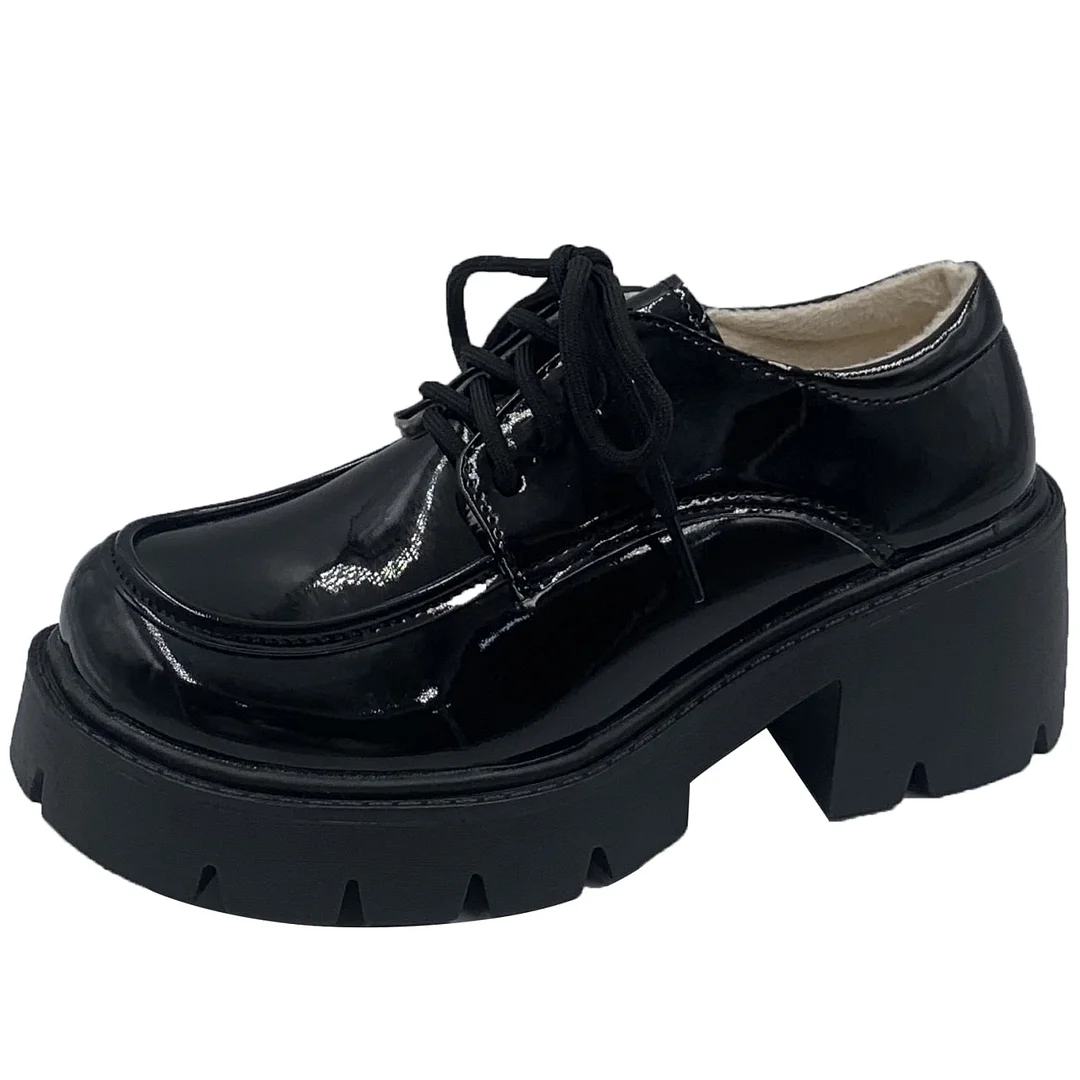 Uniform Shoes Small Leather Shoes Female British Girl Japanese Wild Black Retro Mary Jane Shoes Lolita Platform Shoes Low Hee