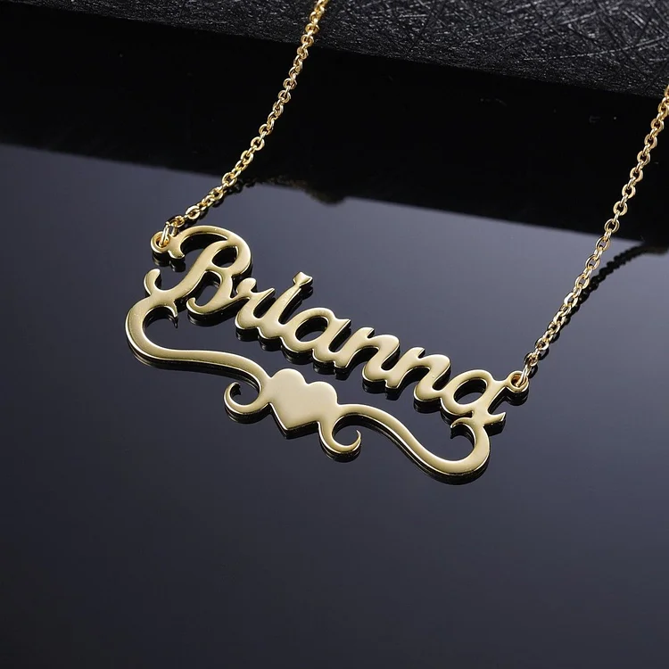 Title Heart Name Necklace