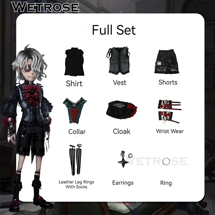 【Wetrose】In Stock Luminary Identity V Cosplay Costume Patient Gothic Vampire Wedding Groom Prince Wig Full Set