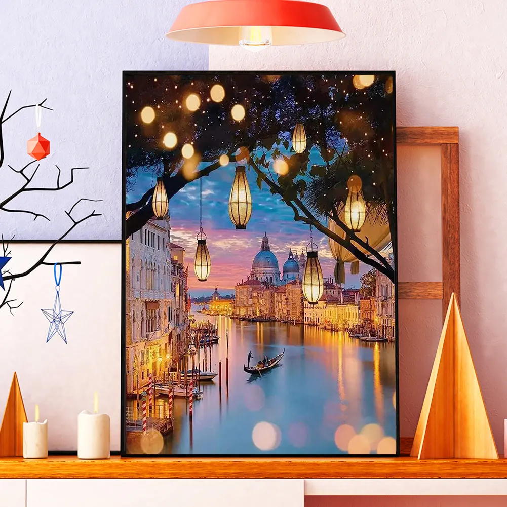 Diamond Painting - Full Round Drill - Town River(30*40cm)