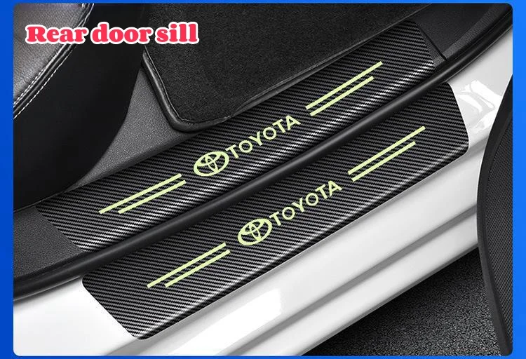 Carbon fiber luminous door sill strips