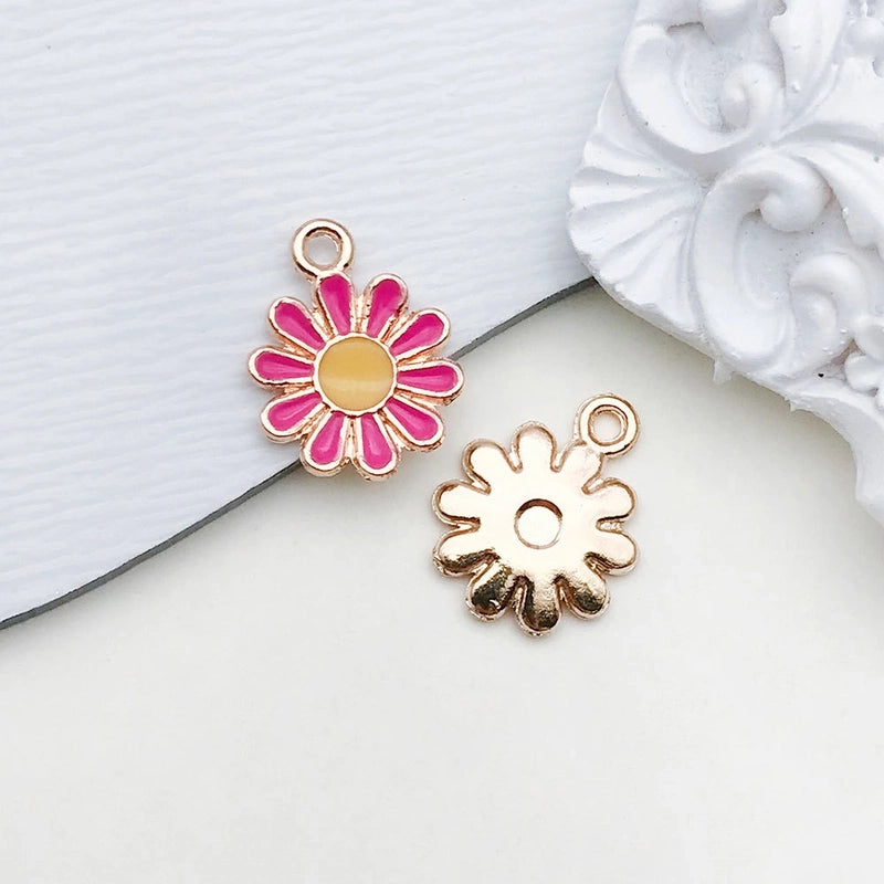 1 Piece 17 * 21mm Zinc Alloy Heart Shape Flower Pendant Jewelry Accessories