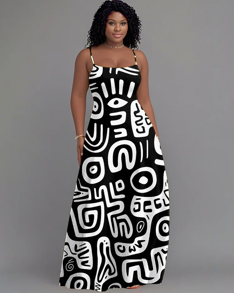 Sling Totem White Stripes Holiday Pocket Dress
