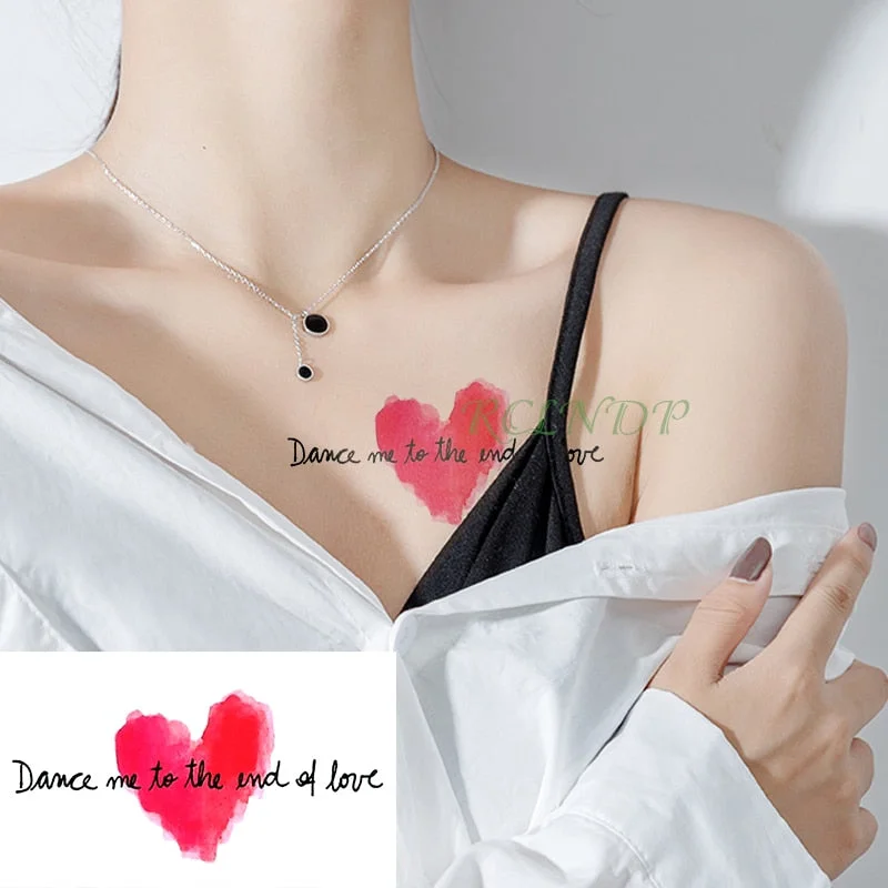 Waterproof Temporary Tattoo Sticker sexy love tattoo necklace tatto stickers flash tatoo fake tattoos for girl women