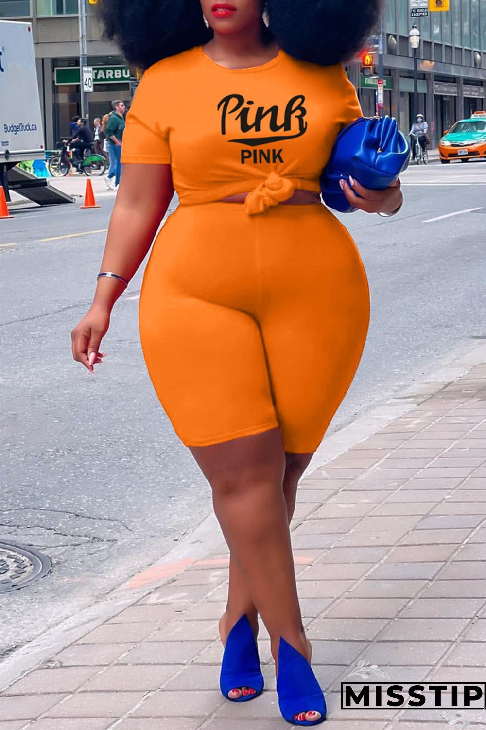 Grey Fashion Casual Letter Print Basic O Neck Plus Size Two Pieces