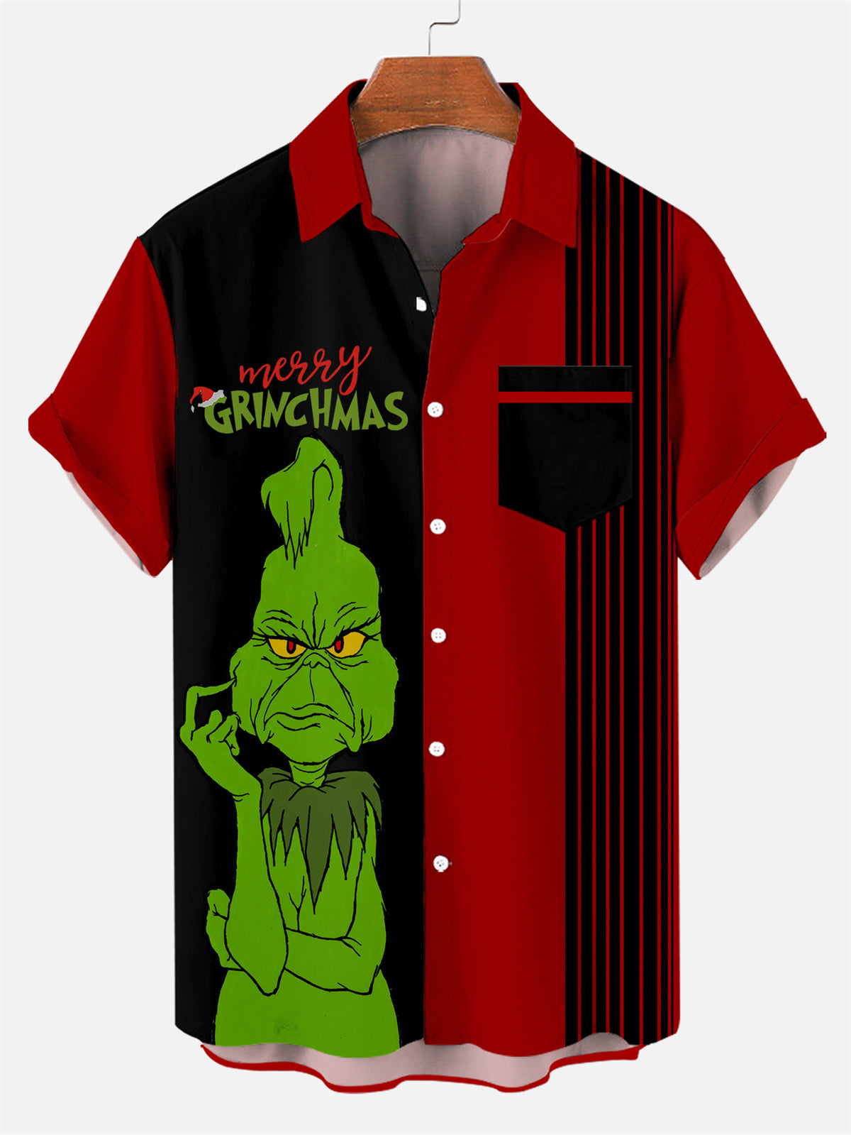 Men's Classic Christmas Short Sleeve Shirt PLUSCLOTHESMAN