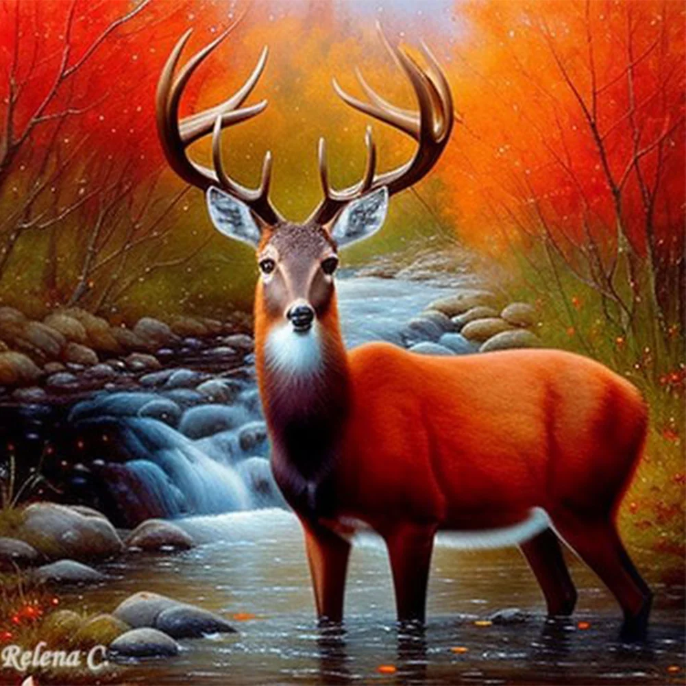 Diamond Painting - Full Round Drill - Creek Elk(Canvas|30*30cm)