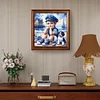 (US Local)Paint By Numbers Kit On Canvas DIY Oil Art Seaside Boy and Dog Picture Home Decor40x40cm