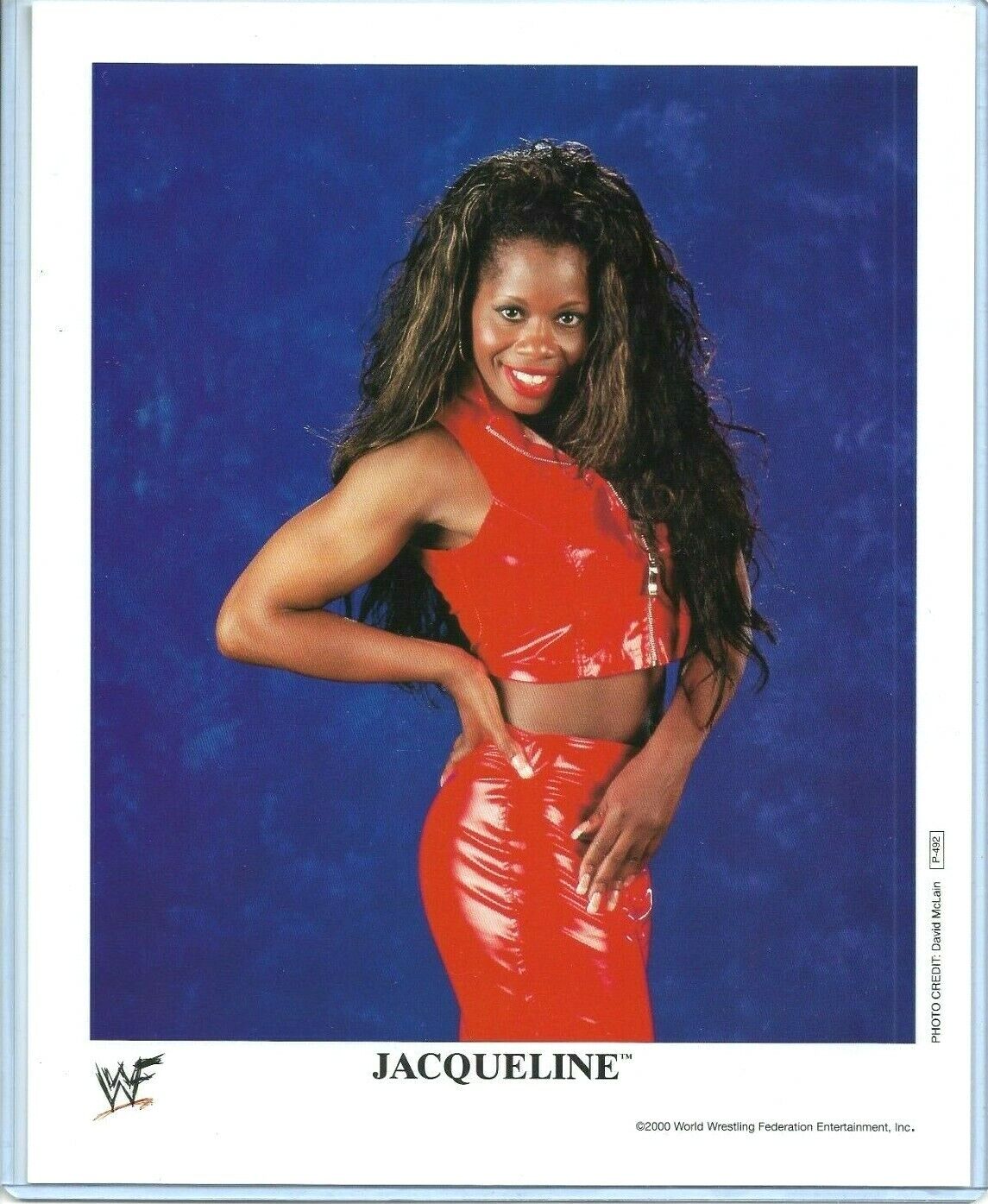 WWE JACQUELINE P-492 OFFICIAL LICENSED AUTHENTIC ORIGINAL 8X10 PROMO Photo Poster painting RARE