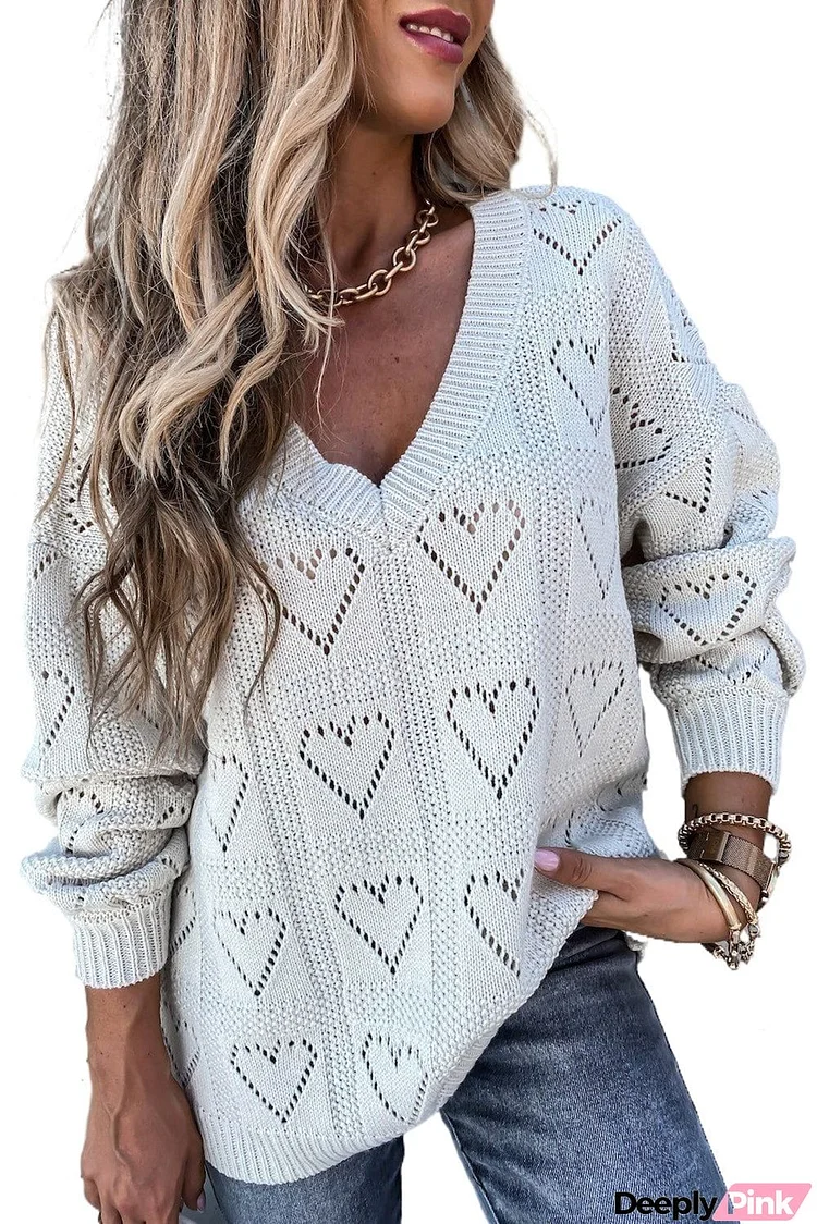 Heart Shape Hollow-out Sweater