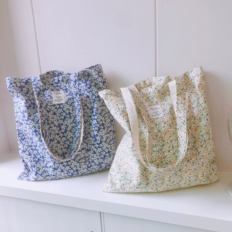 [Su Xi Cloth Bag] Summer New Fresh Floral Cotton Bag Single Shoulder Women's Canvas Bag Large Capacity Niche Simple