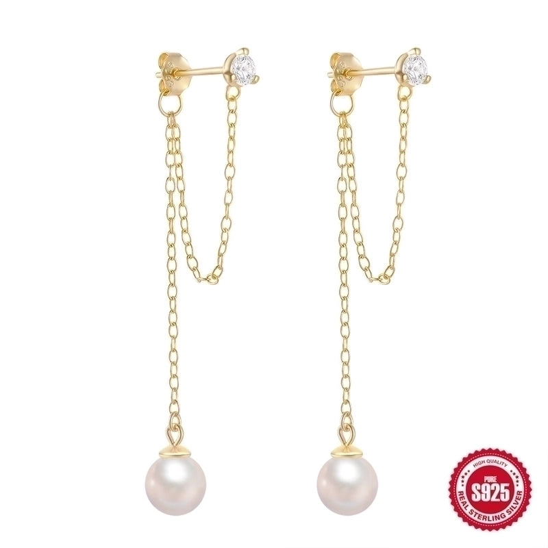 1 Pair 925 Sterling Silver Geometric Solid Color Drop Earrings