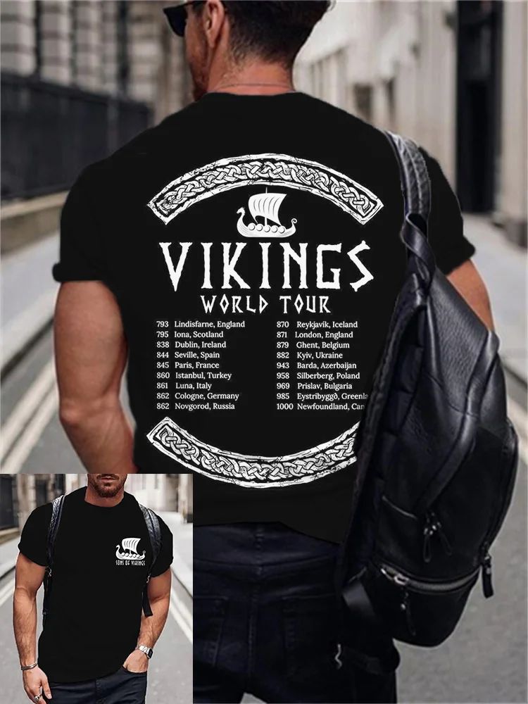 Men's Vikings World Tour Round Neck T Shirt