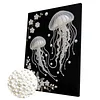 (30x40cm)Jellyfish DIY Pearl Painting Framed Grape Handmade Pearl Material Art Kit Living Room Decor