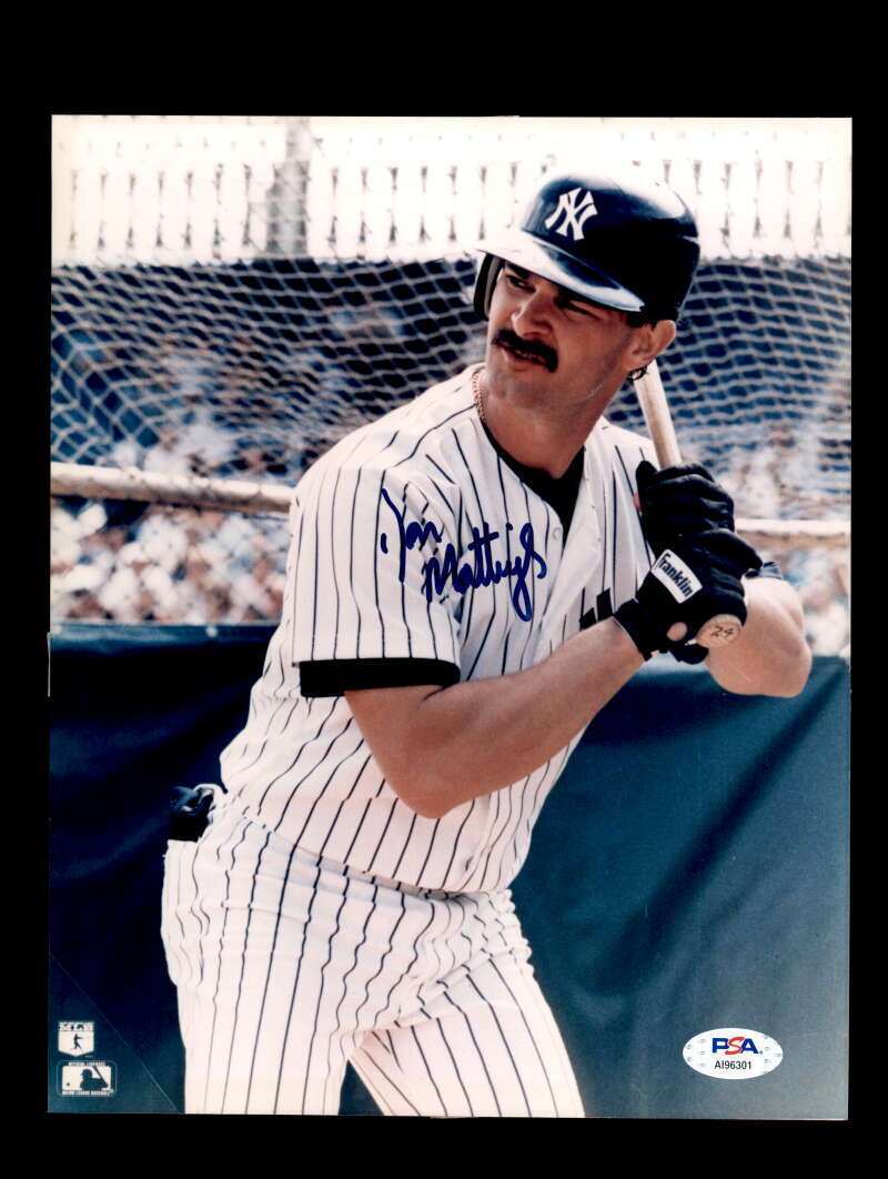 Don Mattingly PSA DNA Coa Signed 8x10 Expos Photo Poster painting Autograph