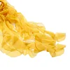 1 Set Mustard Yellow Chiffon Hoods With Ruffles Willow Chair Sashes